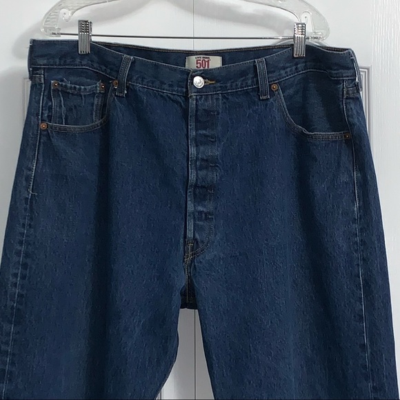 LEVI’S men’s Original 501 straight leg button fly blue Jeans size 42 denim - Picture 2 of 14